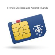 French Southern and Antarctic Lands phone sim card with flag