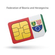Federation of Bosnia and Herzegovina phone sim card with flag