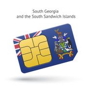 South Georgia and Sandwich Islands phone sim card with flag