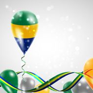 Flag of Gabon on balloon