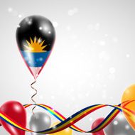 Flag of Antigua and Barbuda on balloon