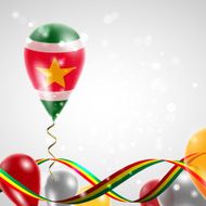 Flag of Suriname on balloon