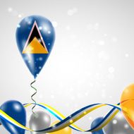 Flag of Saint Lucia on balloon