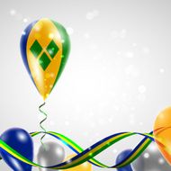 Flag of Saint Vincent and the Grenadines on balloon