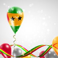 Flag of Sao Tome and Principe on balloon