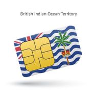 British Indian Ocean Territory mobile phone sim card with flag
