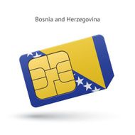 Bosnia and Herzegovina phone sim card with flag