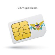 US Virgin Islands mobile phone sim card with flag