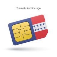 Tuamotu Archipelago phone sim card with flag