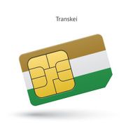 Transkei mobile phone sim card with flag