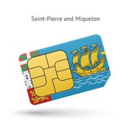 Saint-Pierre and Miquelon mobile phone sim card with flag