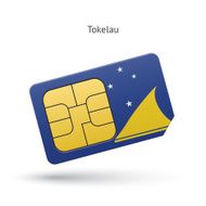 mobile phone sim card with flag of Tokelau