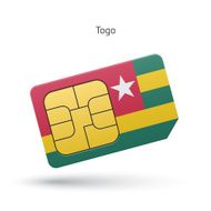 Togo mobile phone sim card with flag