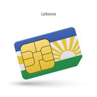 Lebowa mobile phone sim card with flag