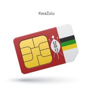KwaZulu mobile phone sim card with flag