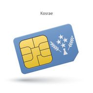 Kosrae mobile phone sim card with flag