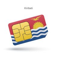 Kiribati mobile phone sim card with flag