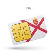 Jersey mobile phone sim card with flag