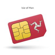 Isle of Man mobile phone sim card with flag