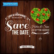 Save the date for personal holiday Wedding invitation on wooden