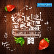 Save the date for personal holiday Wedding invitation on wooden N2