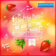 Save the date for personal holiday Wedding invitation on blurry