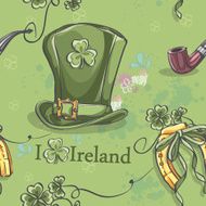 Seamless texture on a green background for St Patrick&#039;s