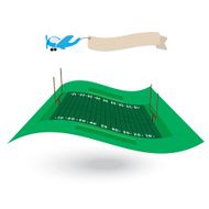 amerian football field flying flag design on white background