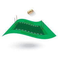amerian football field flying flag design on white background N2
