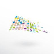 abstract color pixels floating