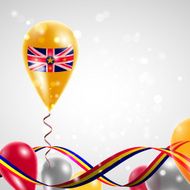 Flag of Niue on balloon