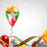 Flag of Myanmar on balloon