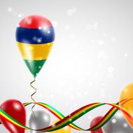 Flag of Mauritius on balloon