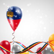 Flag of Liechtenstein on balloon