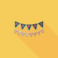 birthday party flag flat icon with long shadow eps10