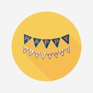 birthday party flag flat icon with long shadow eps10 N2