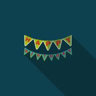 birthday party flag flat icon with long shadow eps10 N9