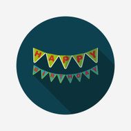 birthday party flag flat icon with long shadow eps10 N10