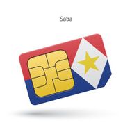 Saba mobile phone sim card with flag