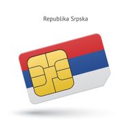 Republika Srpska mobile phone sim card with flag