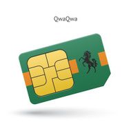 QwaQwa mobile phone sim card with flag