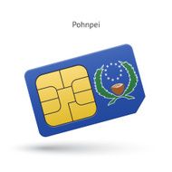 Pohnpei mobile phone sim card with flag