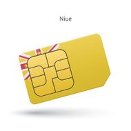 Niue mobile phone sim card with flag