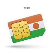 Niger mobile phone sim card with flag