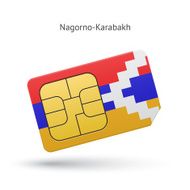 Nagorno-Karabakh mobile phone sim card with flag