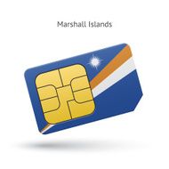 Marshall Islands mobile phone sim card with flag
