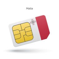 Malta mobile phone sim card with flag