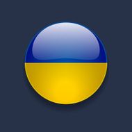 Round icon with flag of Ukraine