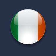 Round icon with flag of Ireland