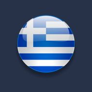 Round icon with flag of Greece